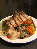 Wild salmon teriyaki soba