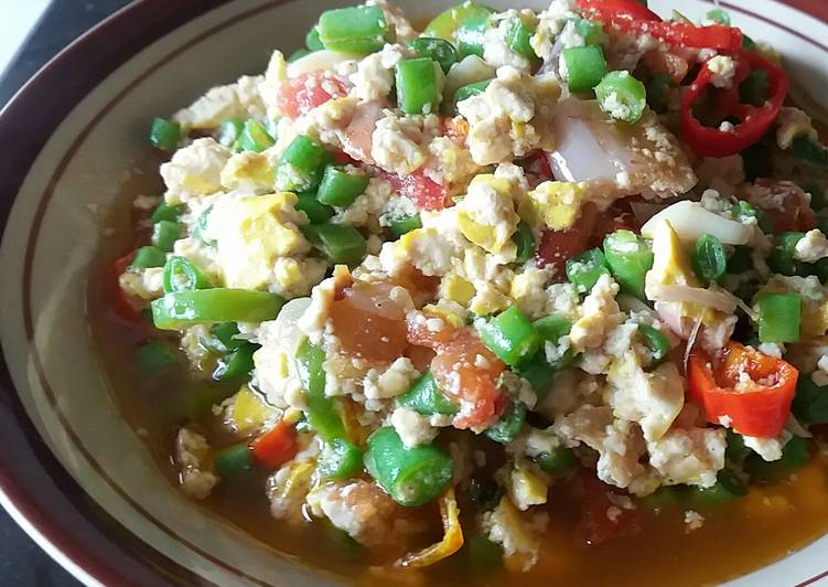 Tahu Remuk Buncis Pedas