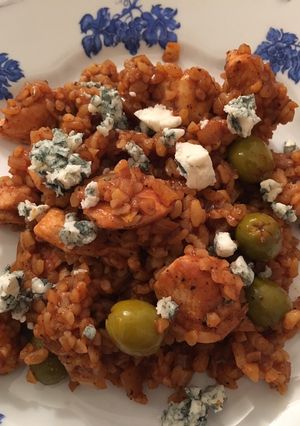 Mennyei paradicsomos-csirkés bulgur recept fotója