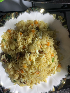 A picture of My best ever beef fried rice.
