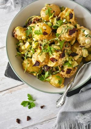 A picture of Piri Potato Salad With Biltong.