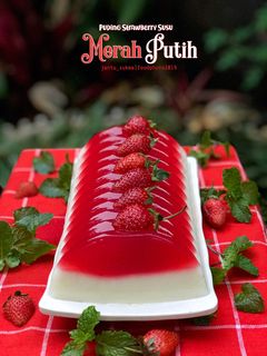 Foto resep Puding Strawberry Susu Merah Putih