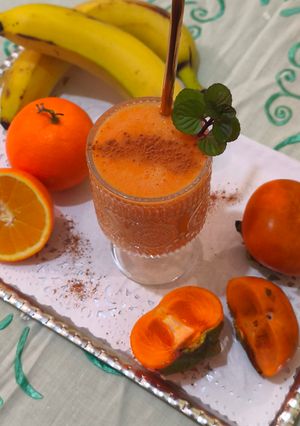 Φωτογραφία της συνταγής Smoothie με χυμό πορτοκάλι και λωτό