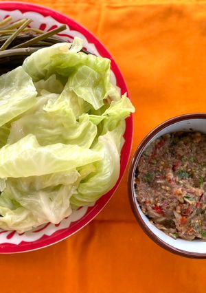 รูปของ น้ำพริกเห็ดนางฟ้า 🍄🌶️ผักลวกที่ชอบ🥬