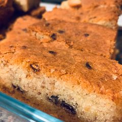 A picture of Banana and Chocolate Chip Traybake (Vegan Allergen Free).