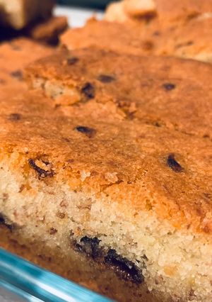A picture of Banana and Chocolate Chip Traybake (Vegan Allergen Free).
