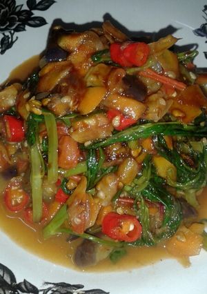 Foto resep Tumis kangkung campur terong