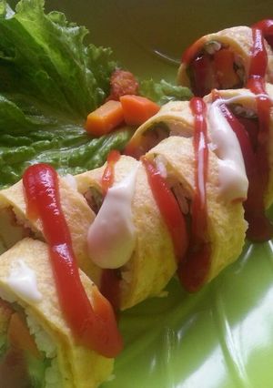 Foto resep Nasi gulung telur ala sushi