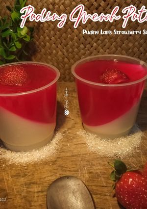 Foto resep 42. Puding Merah Putih (Puding Lapis Strawberry Susu)