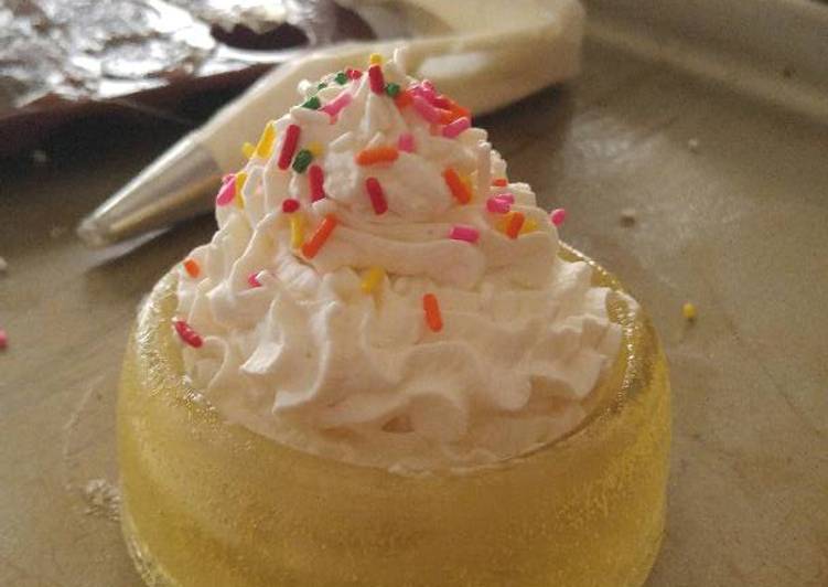 Candy bowls with homemade whipped cream