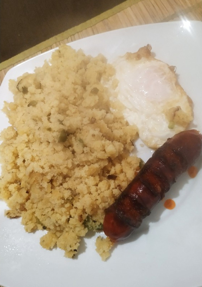 Una foto de Migas con chorizo y huevo