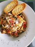 Tallarines con salsa de Cabrales