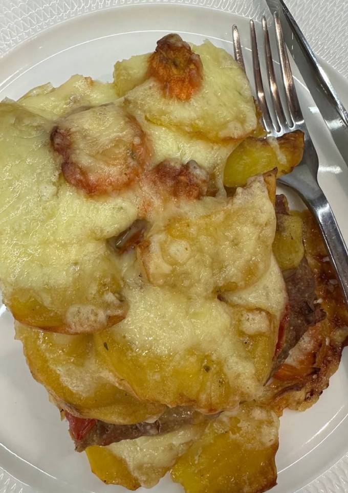 Картопляна 🥔запіканка з фаршем та овочами 🥕🥔🧅🍅🧄