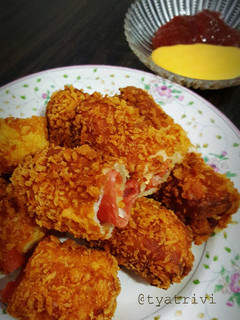 Foto resep Roti gulung goreng isi smoked beef and cheese