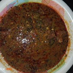 A picture of Miyar shuwaka da alayyahu (bitter leaf and spinach).