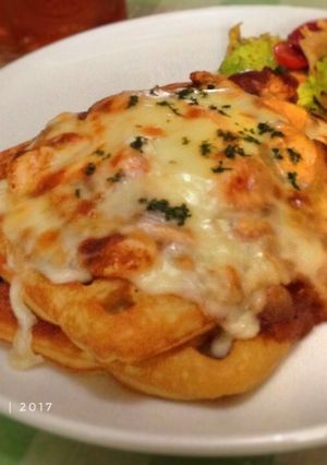 Foto resep Wafel Ayam BBQ (Menu Sarapan #3)