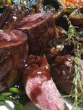 Lomo y solomillo de cierva con reducción de merlot y enebro