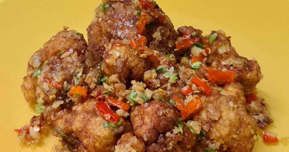 Resep #54 Kembang Kol Crispy Cabai Lada Garam | Deep Fried Cauliflower ...