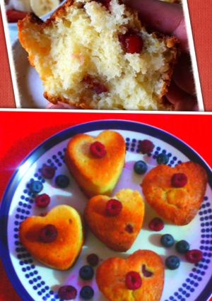 Una foto de Muffins de limón y cranberries