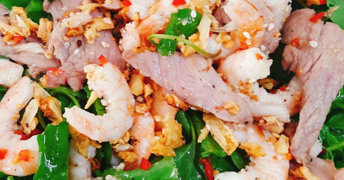 Cách Làm Món Gỏi rau má tôm thịt của Huyen le Tran - Cookpad