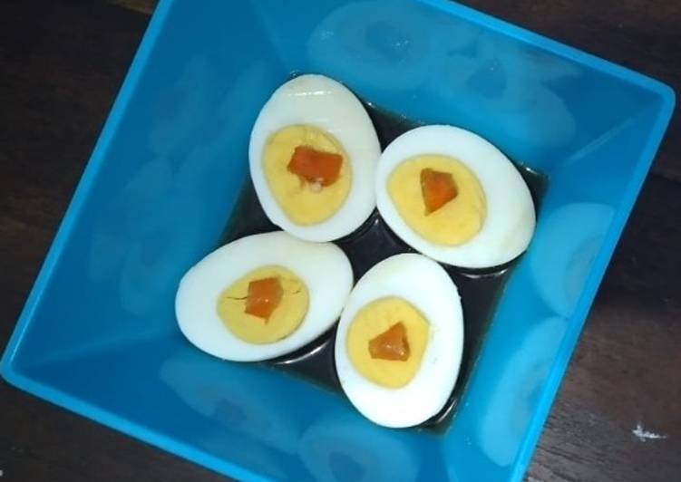 Langkah Menyiapkan 176. Gyeran jangjorim (eggs in soy broth) Anti Gagal