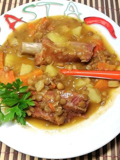 Lencseleves füstölt oldalassal🍲 recept fotója