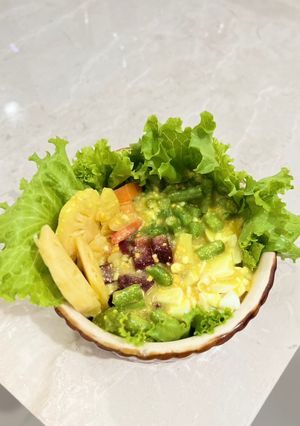 A picture of Huzarensla Salad - Dutch Salad.