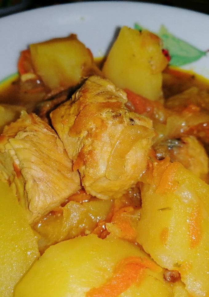 Тушёная картошка с мясом