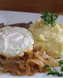 Bistec a lo pobre con puré