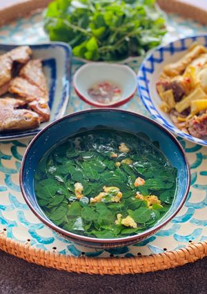 Hình của món Canh Rau Chùm Ngây Nấu Tôm.