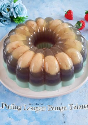Foto resep Puding longan bunga telang
