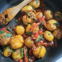 A picture of Simple & Delicious Potatoes & Red Peppers.