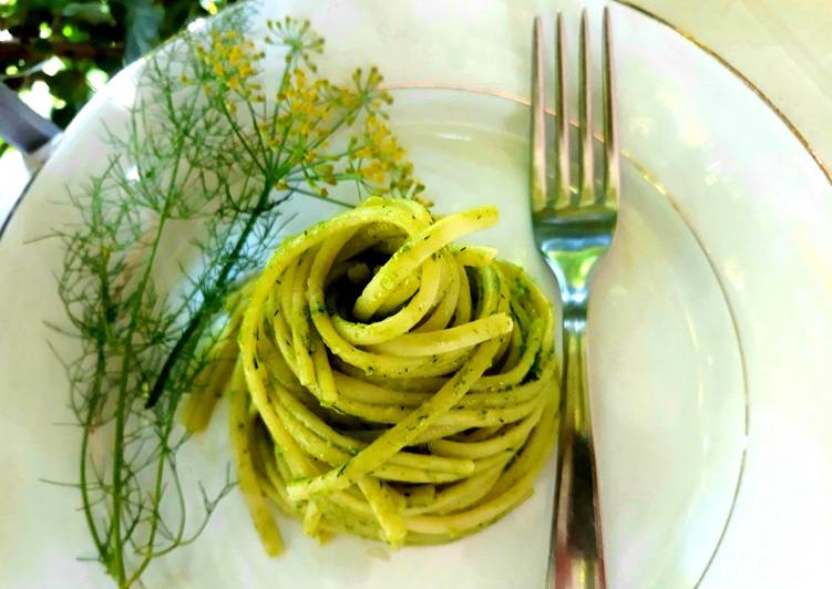 Recipe of Favorite Linguine con pesto di finocchietto