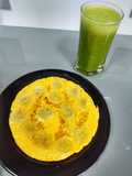Omelete com banana, canela e mel