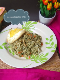 Foto resep Nasi Goreng ampas Bayam Telur Ceplok