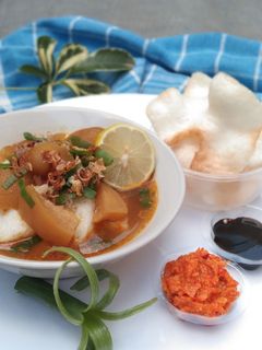 Foto resep Lontong kikil surabaya