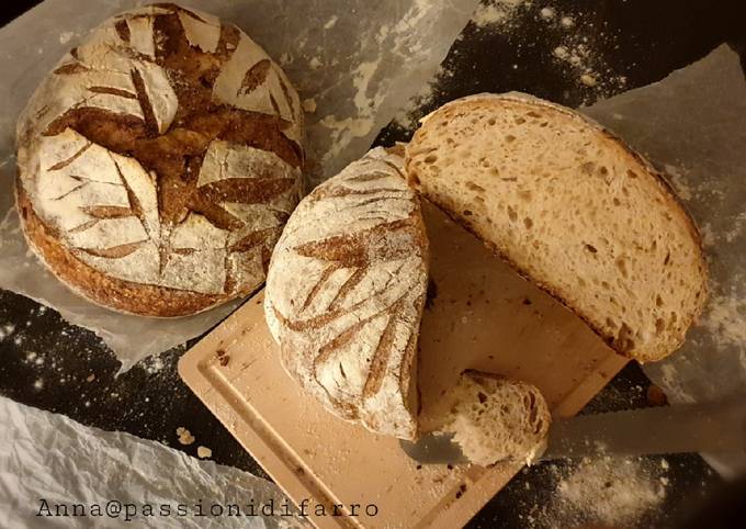 Pane con mix di farine e lievito madre