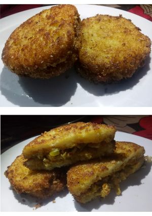 A picture of Chicken bread patties.