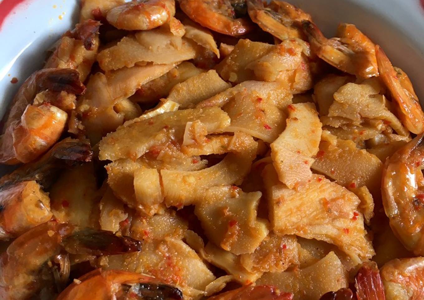 Tumis Rebung Udang Pedas