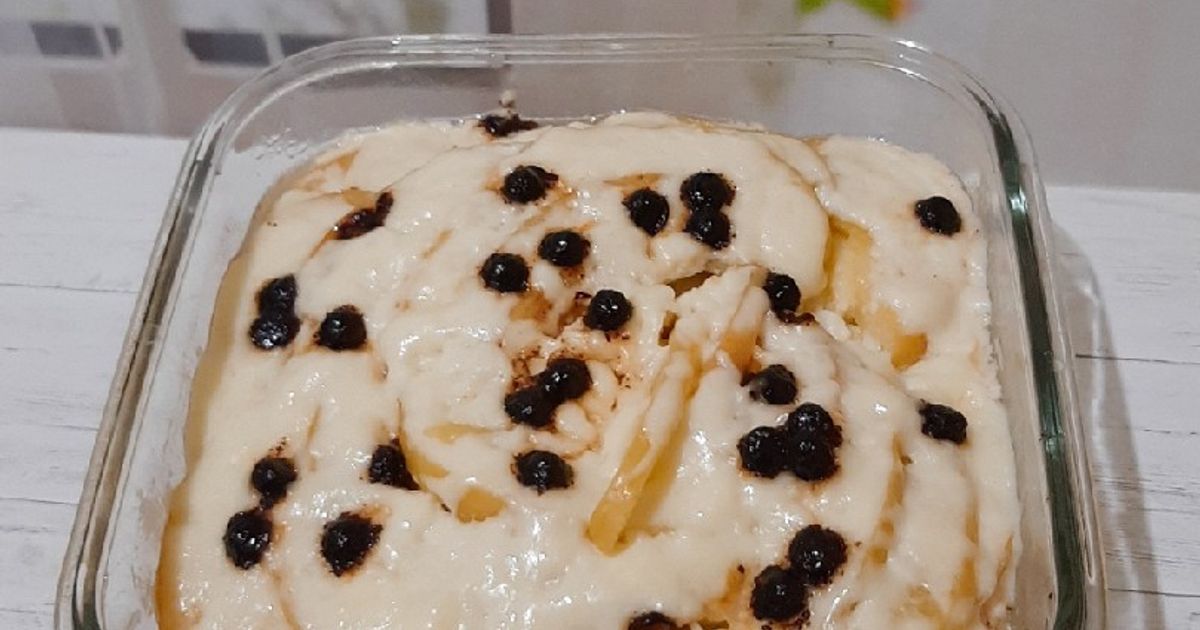 Menu Buka Puasa : Pudding Roti Apple Ala Pita (Setup Roti Tawar)