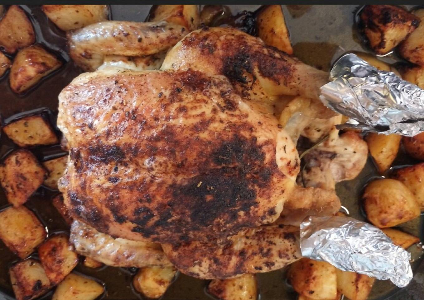 Herby roast chicken