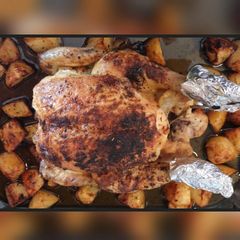 A picture of Herby roast chicken.