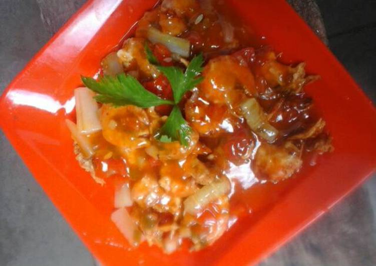 Resep Udang goreng asam manis yang enak