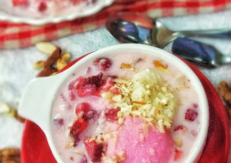 Recipe of Any-night-of-the-week Strawberry Rasmalai