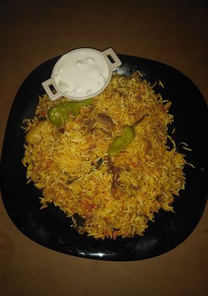 A picture of Beef Biryani.