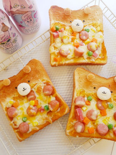 零技巧「小熊咖哩披薩吐司」簡單可愛♡ 的食譜成品照片