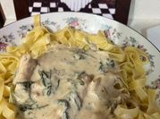 A picture of sour cream stroganoff