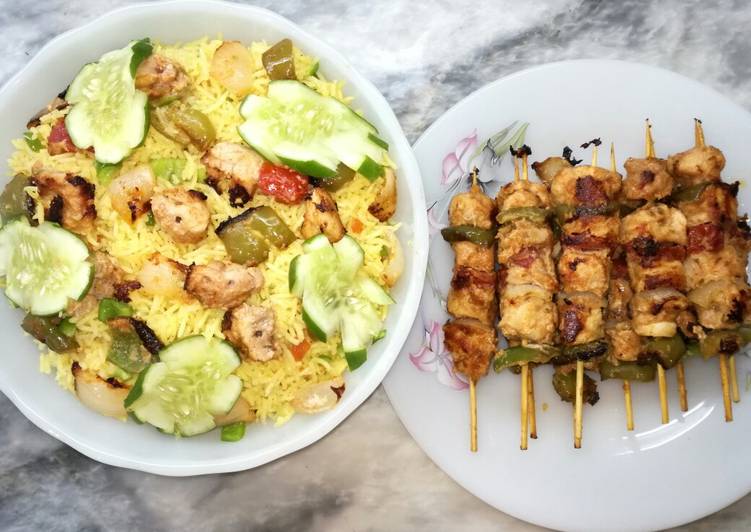 Steps to Prepare Homemade Shish Taouk with Garlic Rice