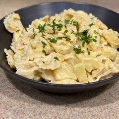 Potatoes n pasta salad with honey mustard dressing 💞 A picture of Potatoes n pasta salad with honey mustard dressing 💞.