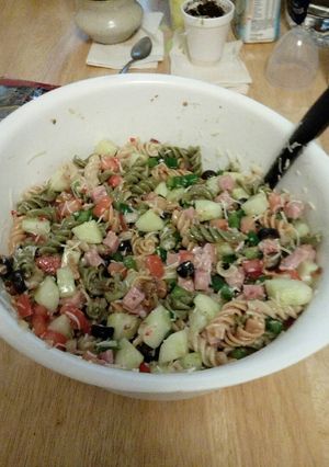A picture of My pasta salad.